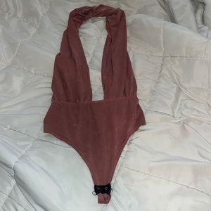 thong halter bodysuit